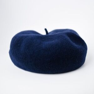 Brixton Navy Wool Beret Medium 7 1/4 58cm French Artist Style 60s‎ Dark Academia